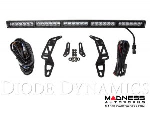 Jeep Wrangler JL Bumper LED Kit White Combo - Single 30" Light Bar